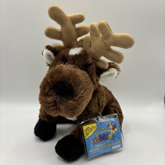 Ganz Webkinz Reindeer HM137 NWT Plush Animal With Unused Sealed Code Retired - Picture 2 of 7